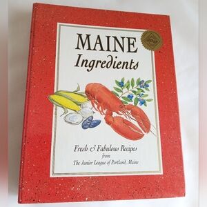 Maine Ingredients Cookbook Hardcover Spiral  - Red Cover